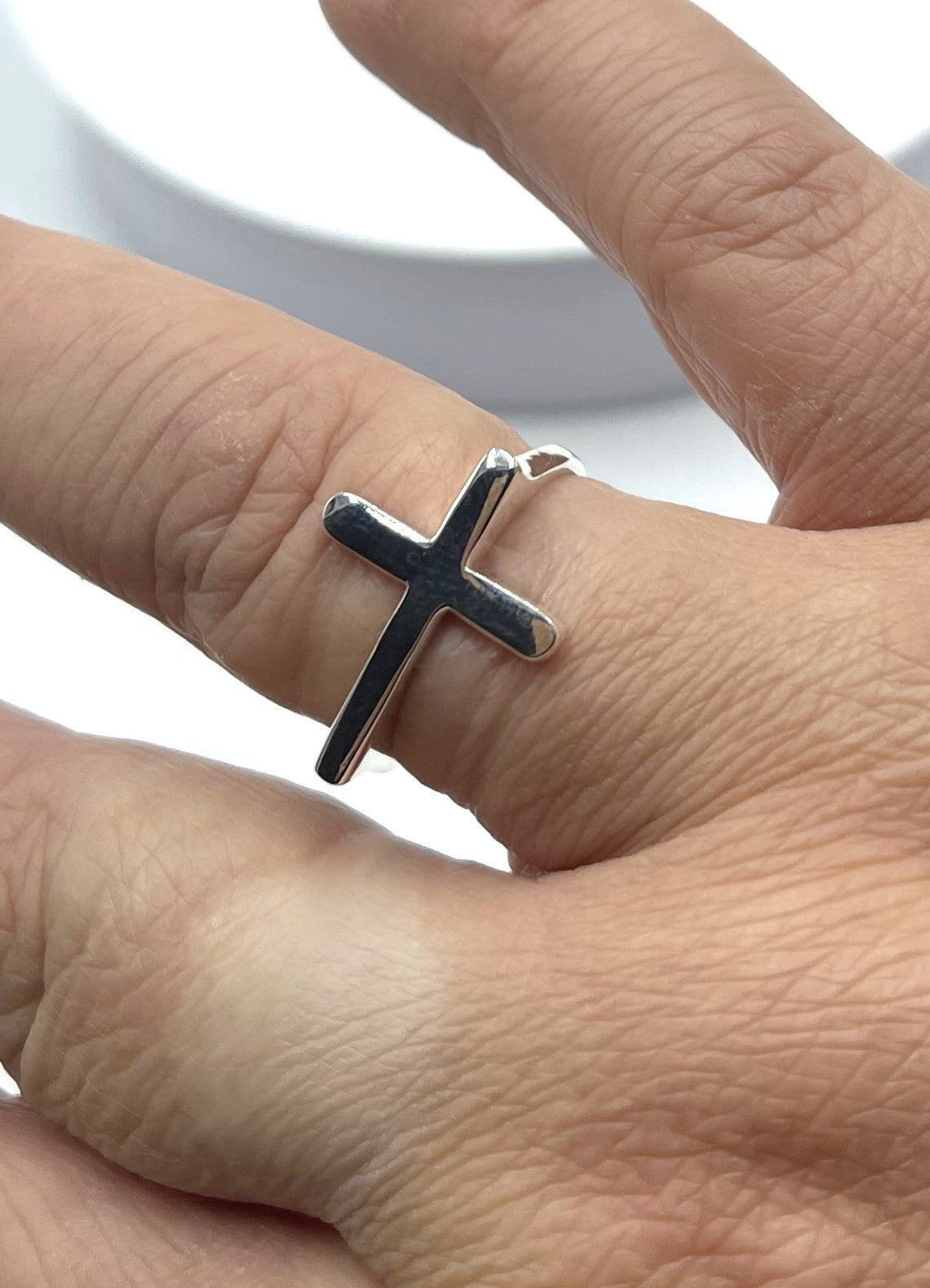 925 Sterling Solid Cross Ring  -  Unisex - Christian Jewellery -  Faith -  Religious