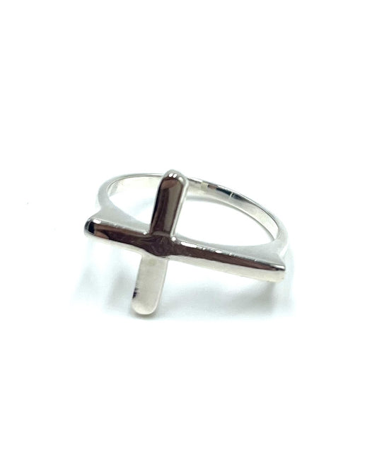 925 Sterling Solid Cross Ring  -  Unisex - Christian Jewellery -  Faith -  Religious