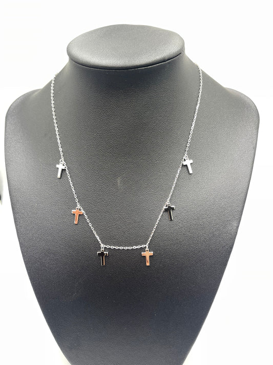 925 Sterling Silver Multi Cross Necklace - Women's - Christian Jewellery - Faith - Religious - Gift for her