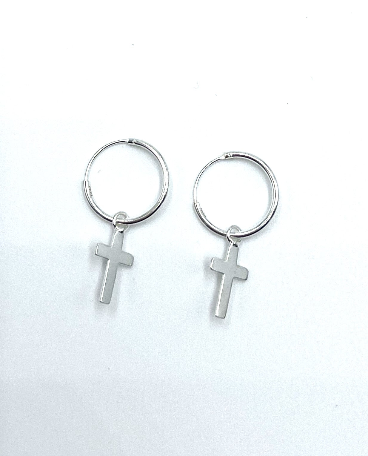 925 Sterling Silver Cross Sleeper Earrings- Unisex - Christian Jewellery - Faith - Religious- Gift for her