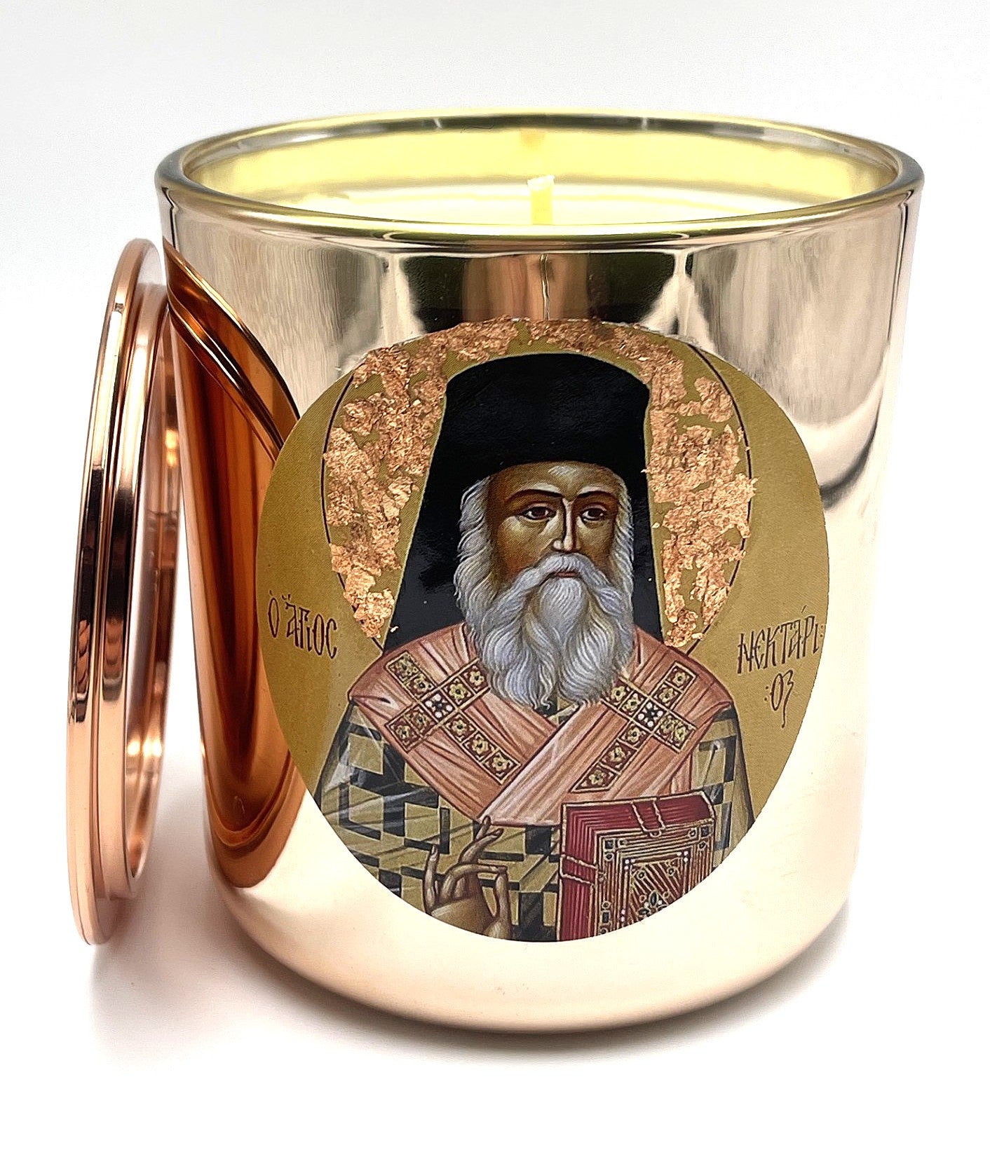 St Nektarios of Aegina  Candle - Livani / Frankincense Fragrance
