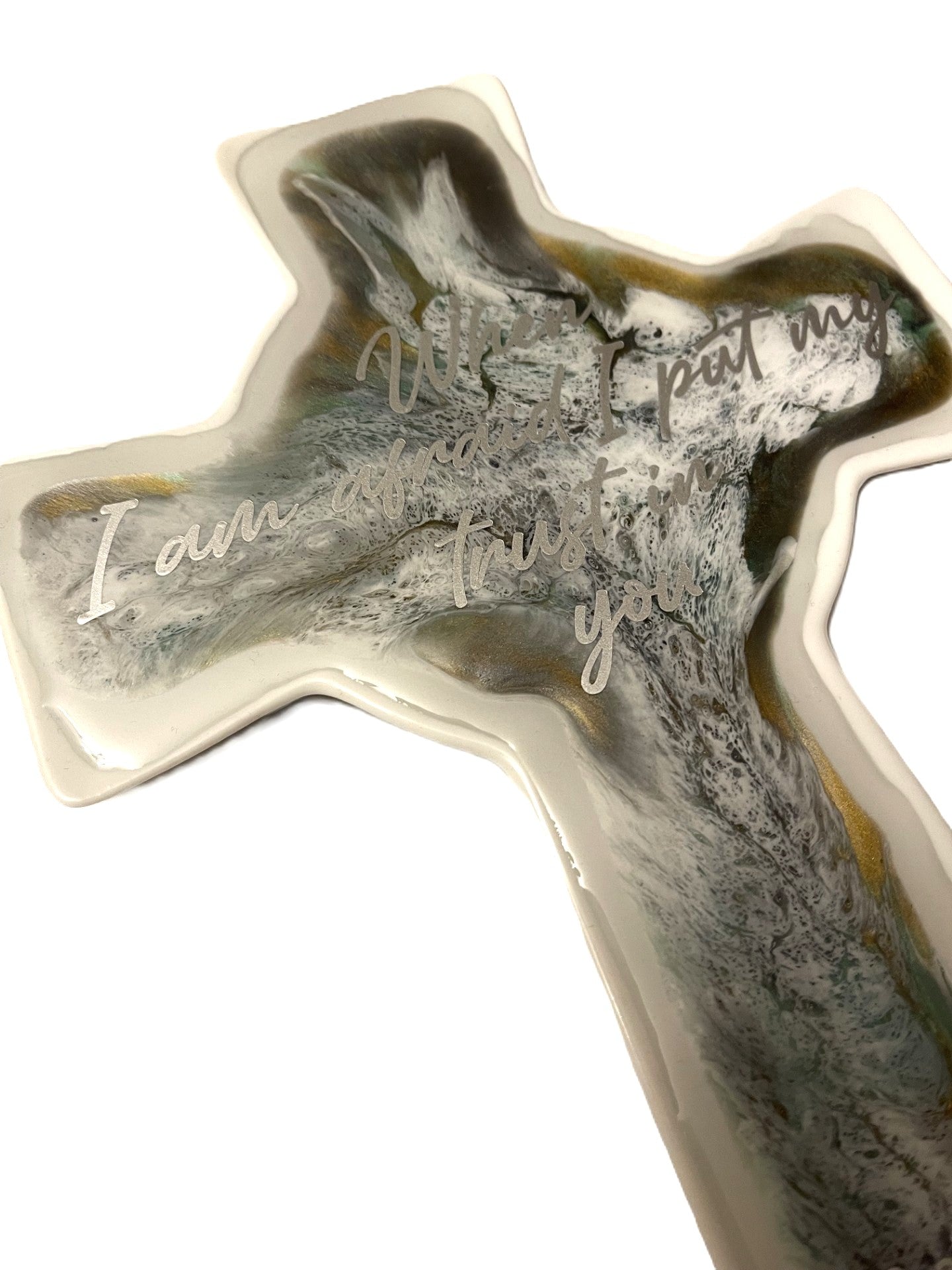 When I am afraid Psalm 56:3 - Resin Ceramic Cross