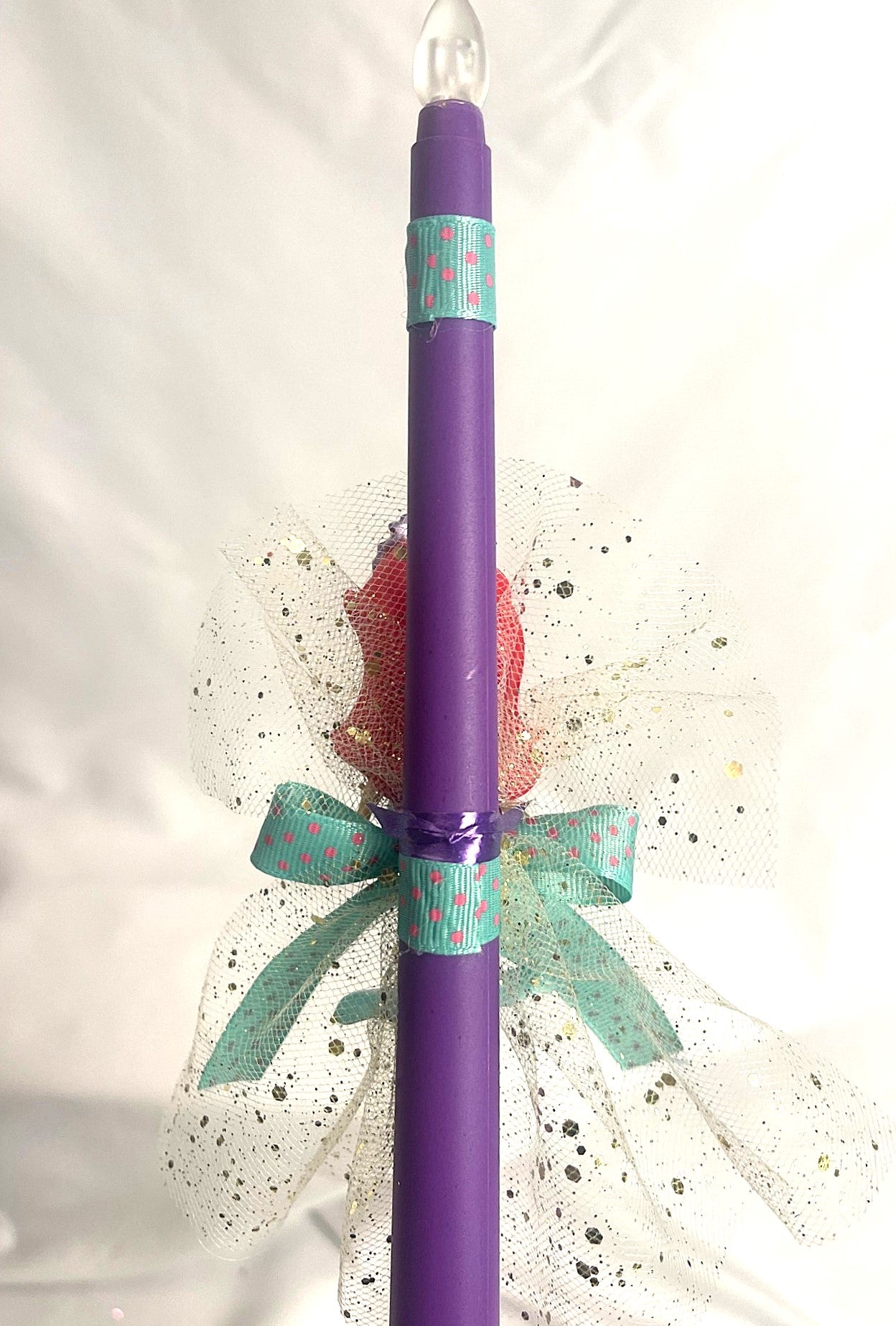 Flameless Easter Candle - Ariel 'The Little Mermaid' Lambatha / Palm Sunday 28cm (SMALL)