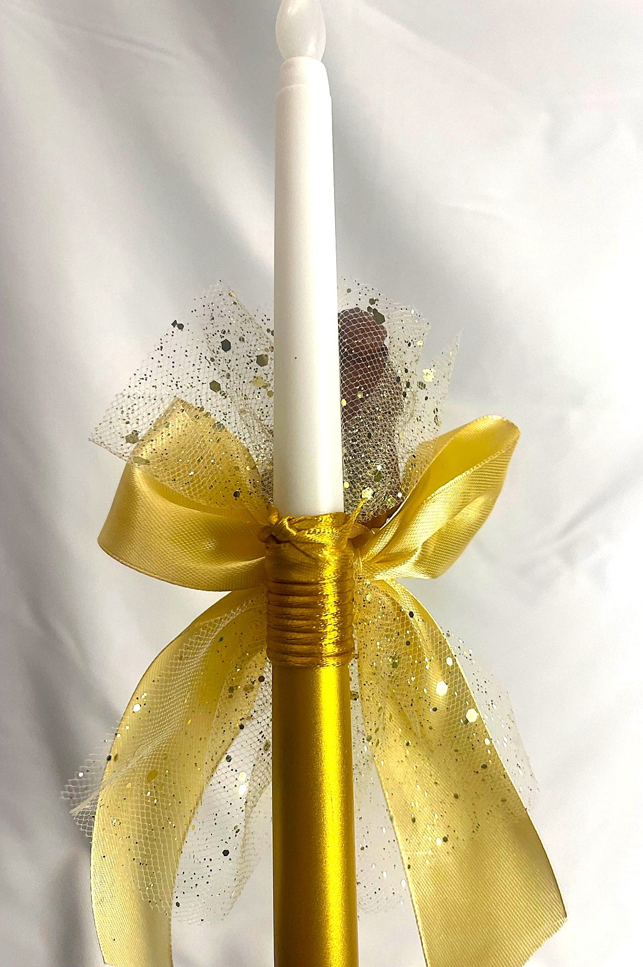 Flameless Easter Candle - Belle 'Beauty and then Beast' Lambatha / Palm Sunday 28cm (SMALL)
