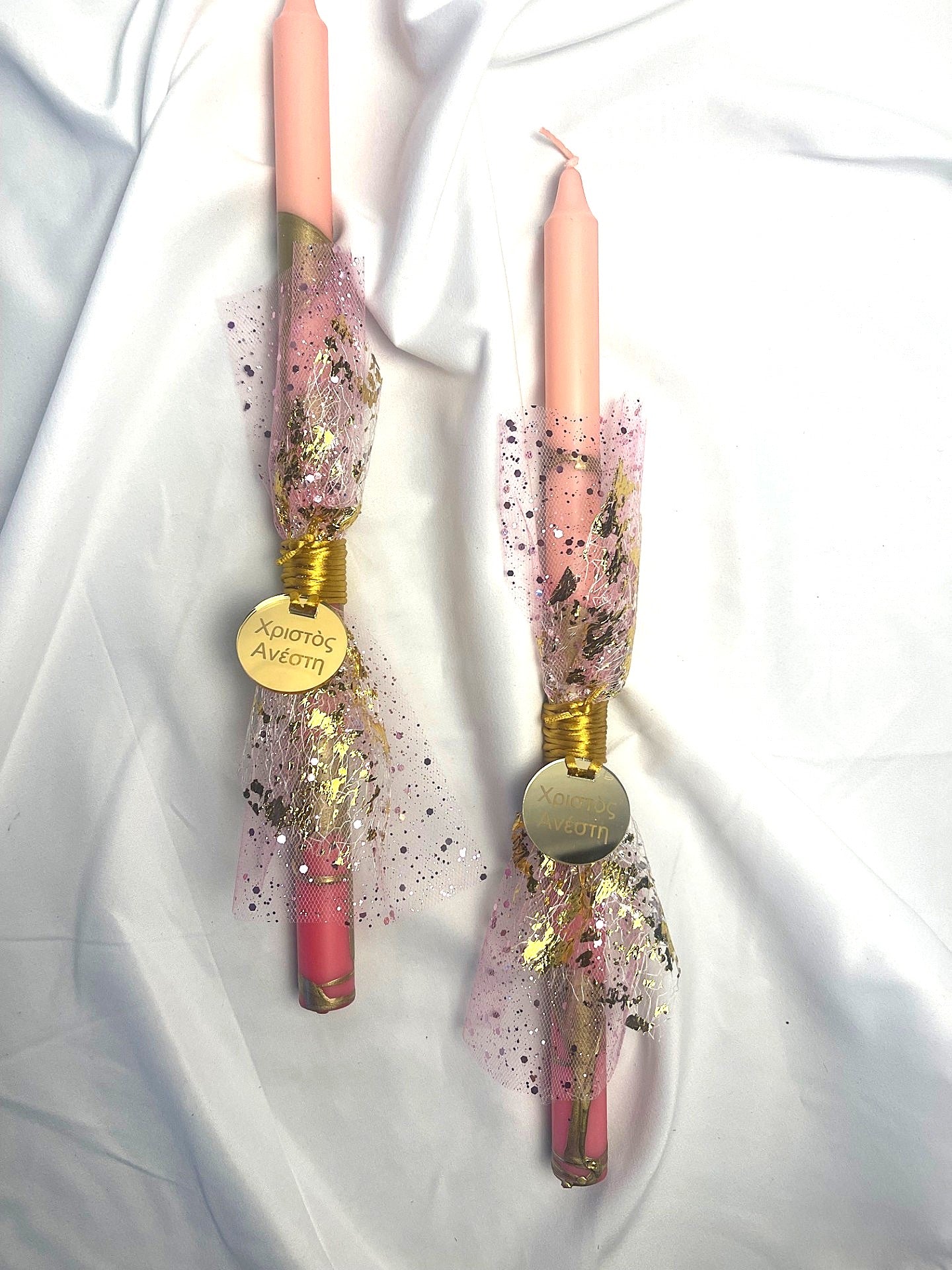 Xristos Anesti Pink Bliss 2 Easter Lambatha Candle 40cm (LARGE)