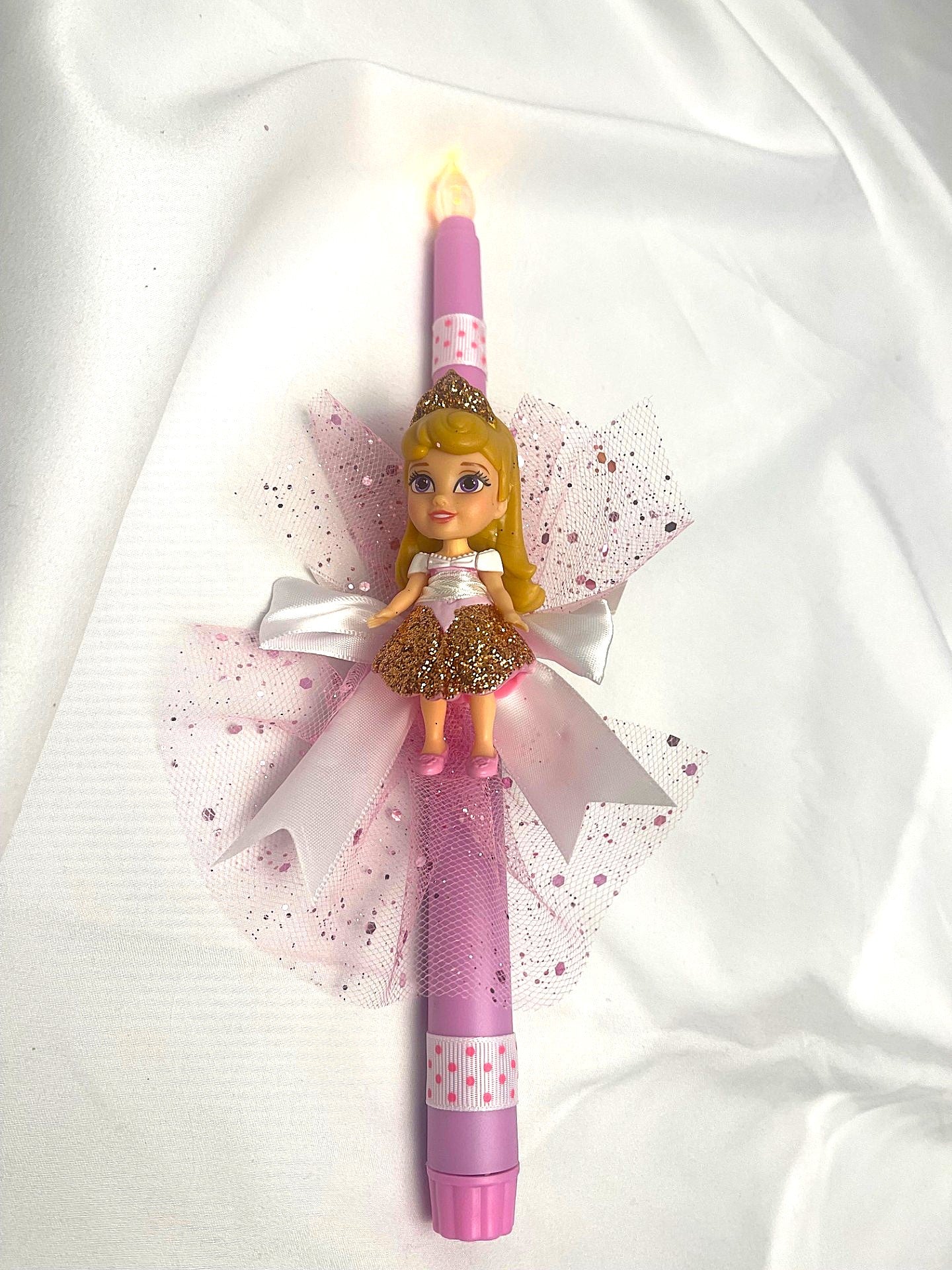 Flameless Easter Candle - Aurora 'Sleeping Beauty' Lambatha / Palm Sunday 28cm (SMALL)