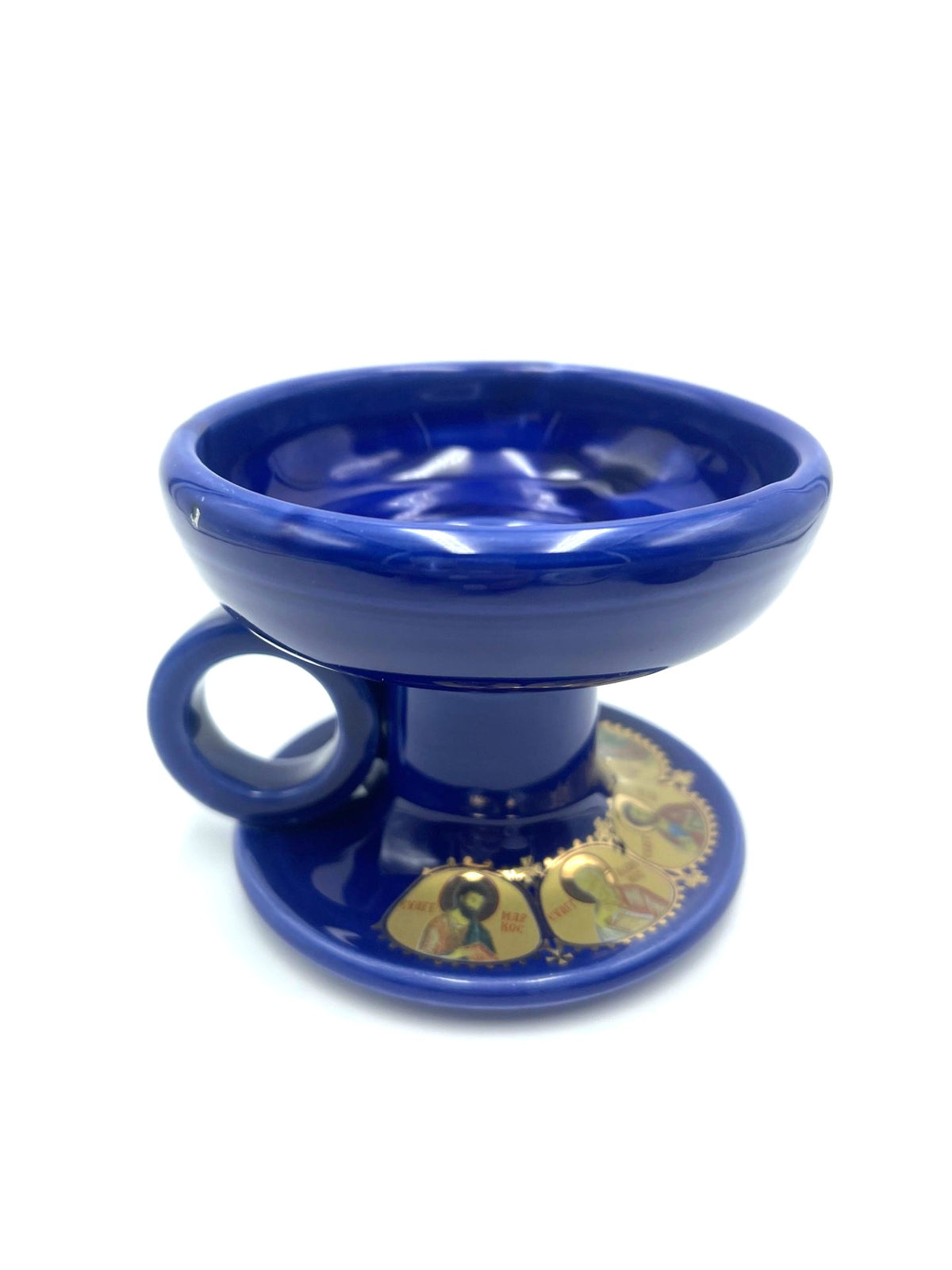 Ceramic Censor Livanistiri Set - Gold Leafed Icons (Royal Blue)