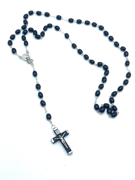 Catholic Wooden Rosary (Black) Made in Italy