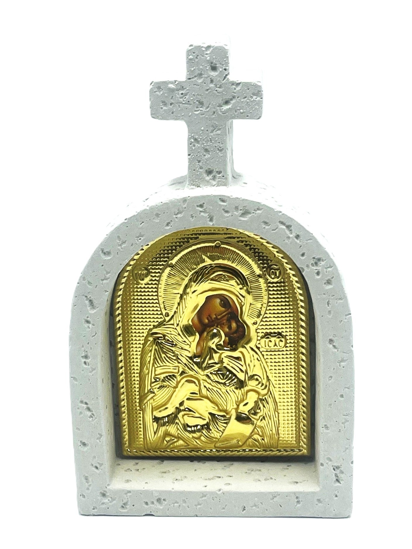 Arched Poly Stone Icon with Cross (2 Styles)