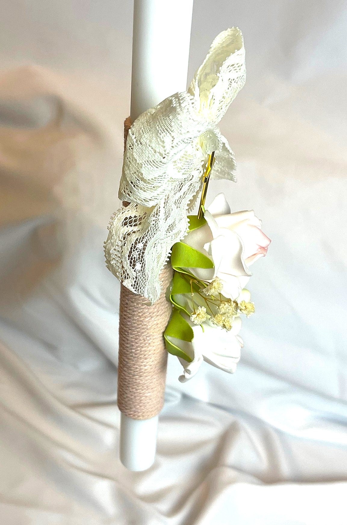 Floral Faith Lambatha / Palm Sunday Easter Candle 40cm (LARGE)