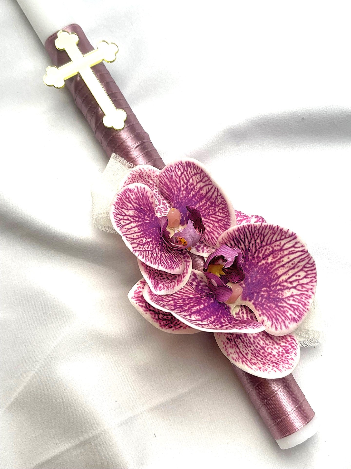 Orchid Dream Lambatha / Palm Sunday Candle 40cm (LARGE)
