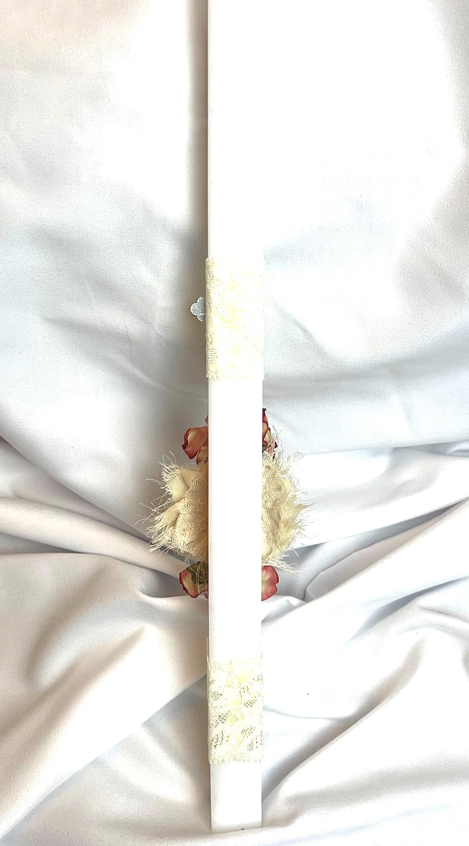 Square Rose Lambatha /Palm Sunday Easter Candle 40cm (LARGE)