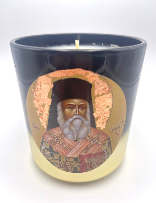 St Nektarios of Aegina  Candle - Livani / Frankincense Fragrance