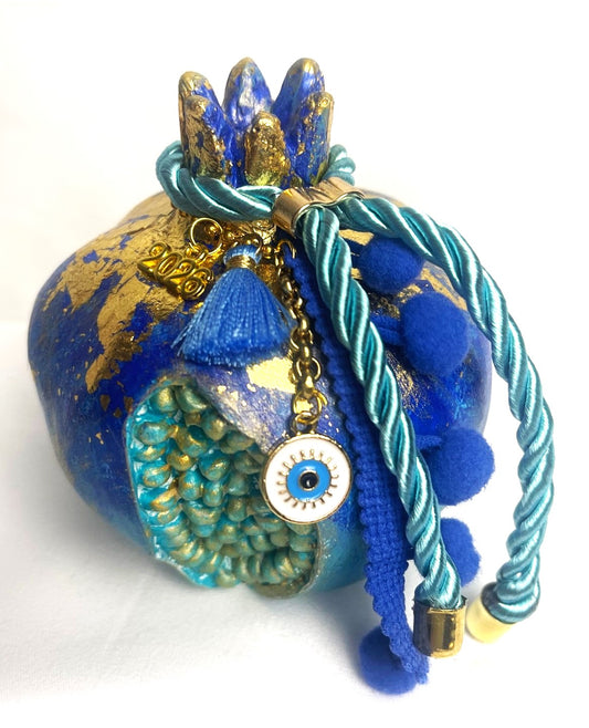 2026 Pomegranate Good Luck Ornament - Blue