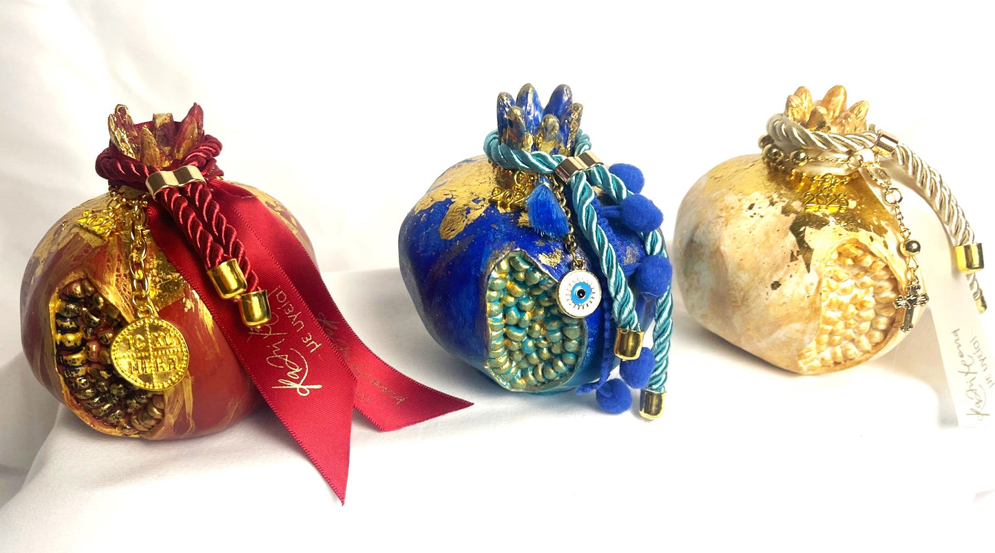2026 Pomegranate Good Luck Ornament - Blue