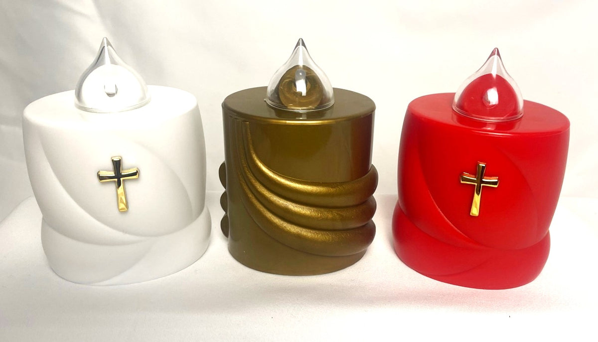 Flameless Candle - 300 days (Red with Cross)
