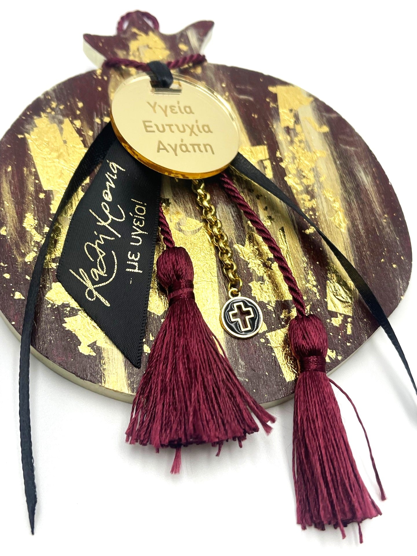 Pomegranate Good Luck (Gouri) Wall Plaque - Maroon