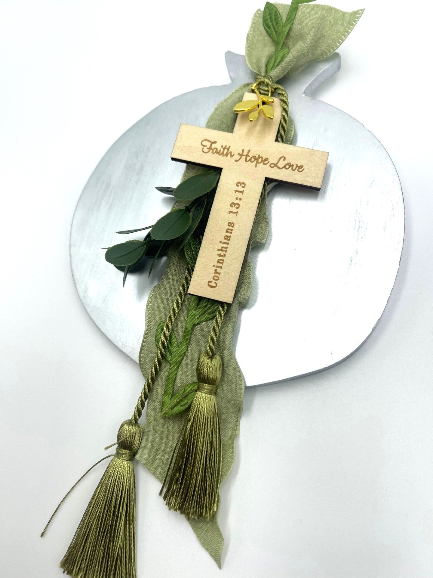 Pomegranate Good Luck (Gouri) Wall Plaque - Silver