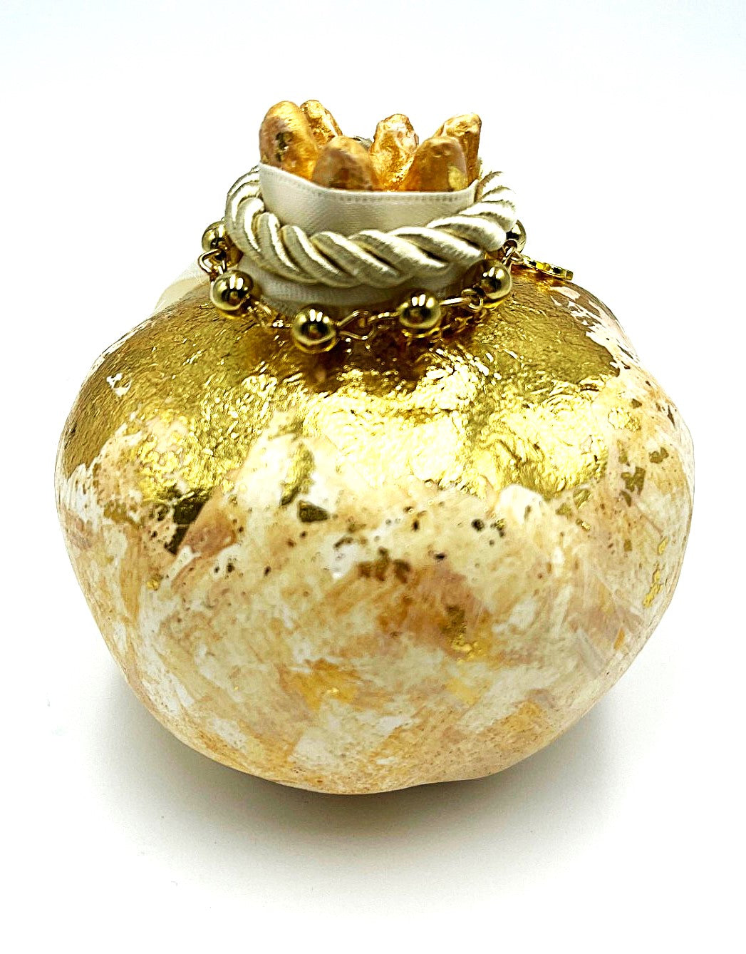 2026 Pomegranate Good Luck Ornament - White/Gold