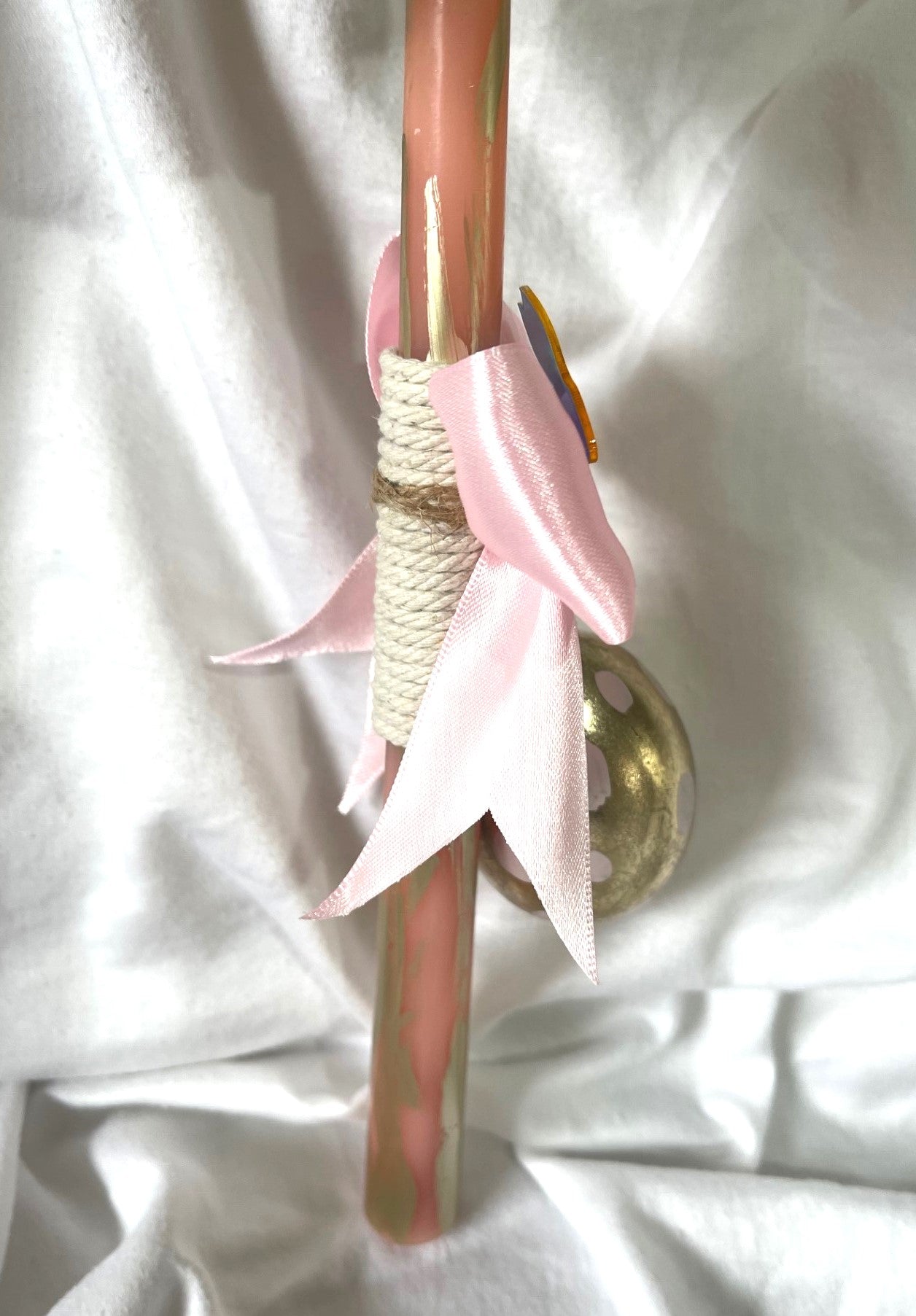 Easter bunny and Egg (Pink) Lambatha Orthodox Easter Candle 30cm