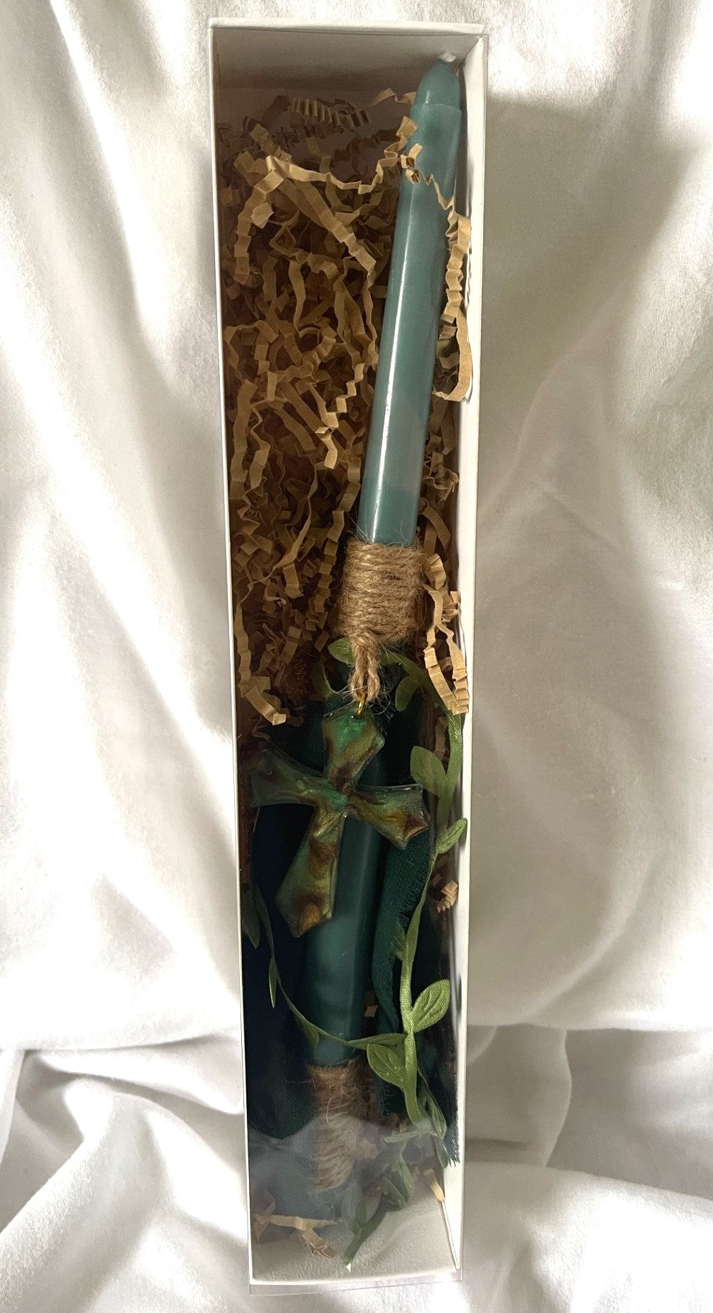 Green Cross Lambatha Orthodox Easter Candle 30cm