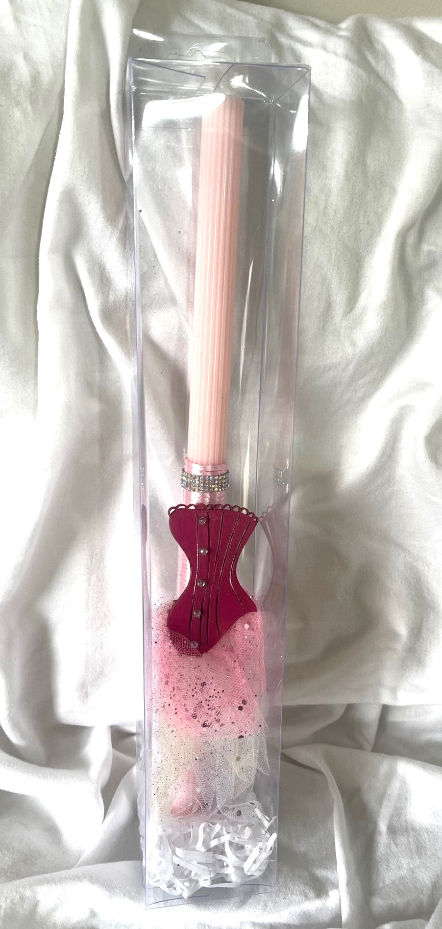 Pink Bodice (Style 1 ) Lambatha Orthodox Easter Candle 40cm (LARGE)