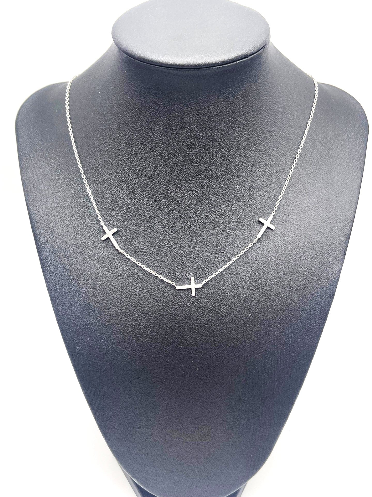 Trinity Cross Necklace - 925 Sterling Silver