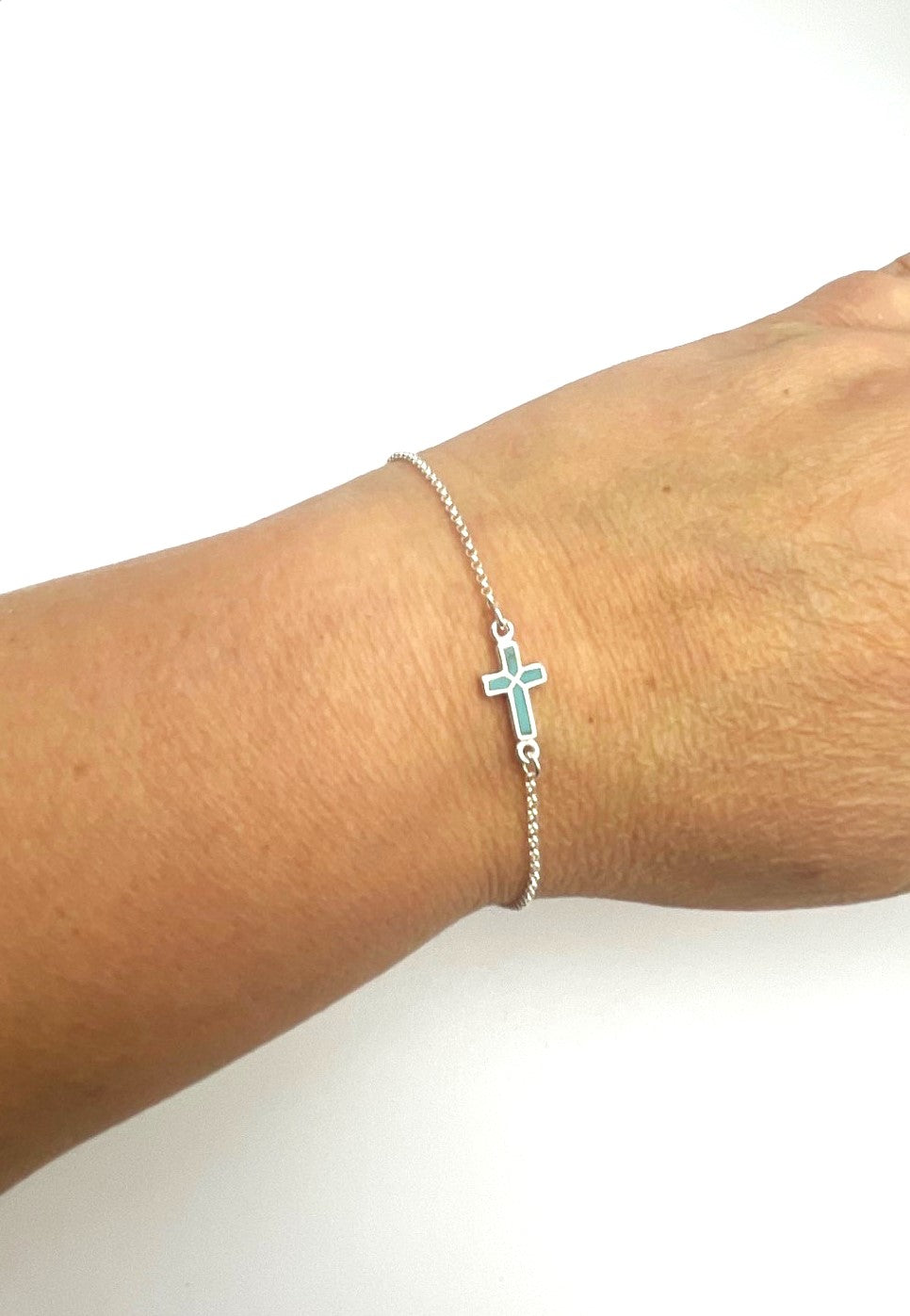 Tinos Cross Bracelet (2 Colours) - 925 Sterling Silver