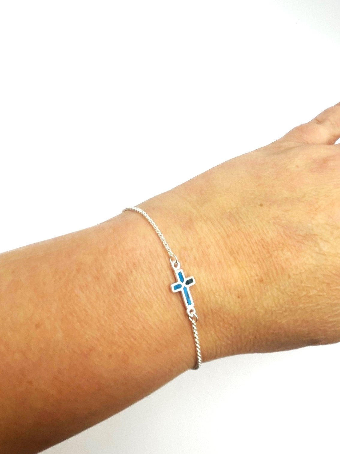 Tinos Cross Bracelet (2 Colours) - 925 Sterling Silver