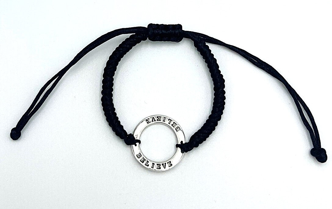 Affirmation Rings adjustable Bracelet (Unisex)  (2 Styles) - 925 Sterling Silver