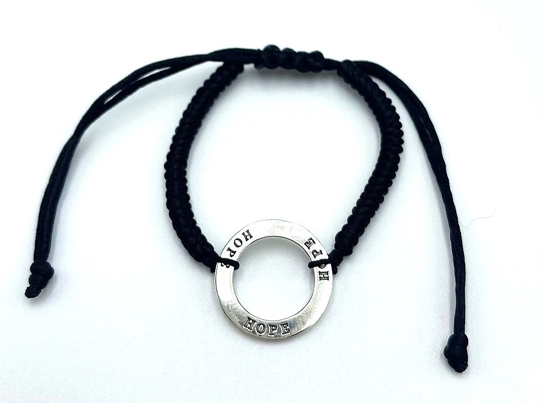 Affirmation Rings adjustable Bracelet (Unisex)  (2 Styles) - 925 Sterling Silver