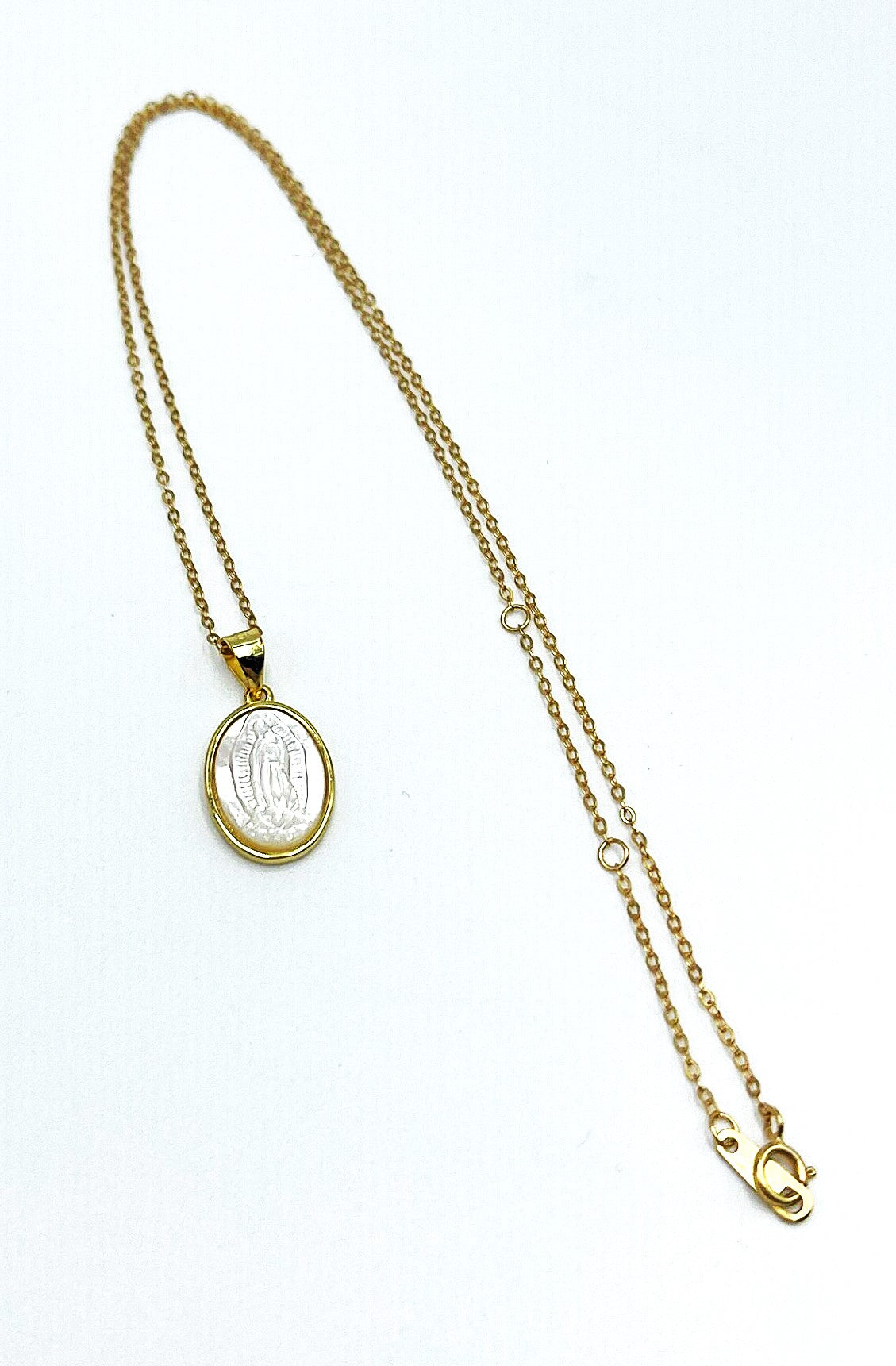 Virgin Mary Shell Necklace (Gold Plated or 925 Sterling Silver)
