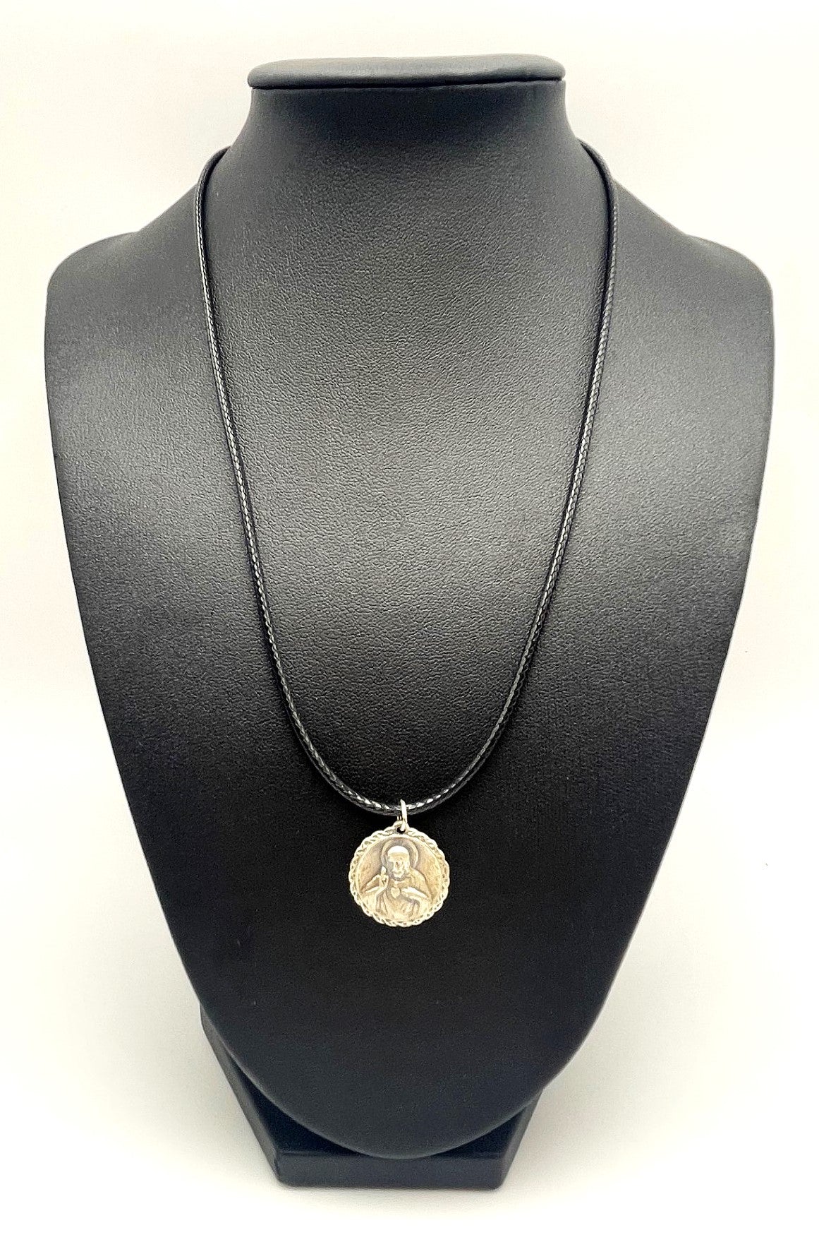 Jesus Waxed Cord Necklace (Unisex) - 925 Sterling Silver