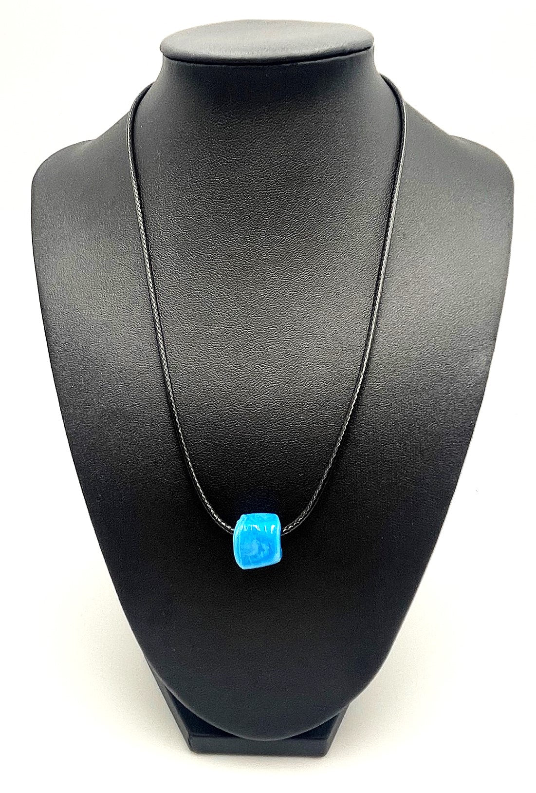 Aegean Blue Cord Necklace (Unisex) - 925 Sterling Silver