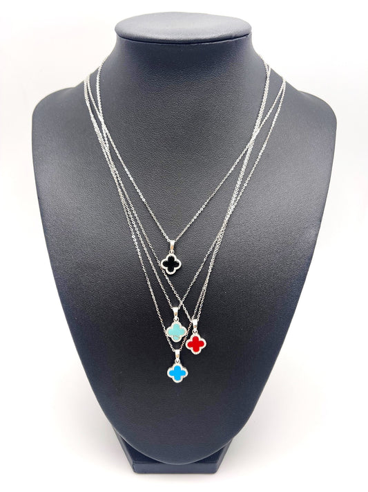 Four Leaf Clover Necklace (4 Colours) - 925 Sterling Silver