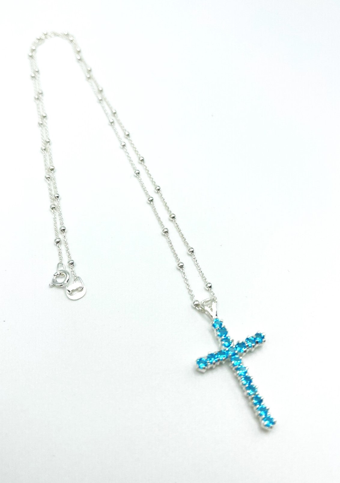 Santorini Cross Necklace - 925 Sterling Silver