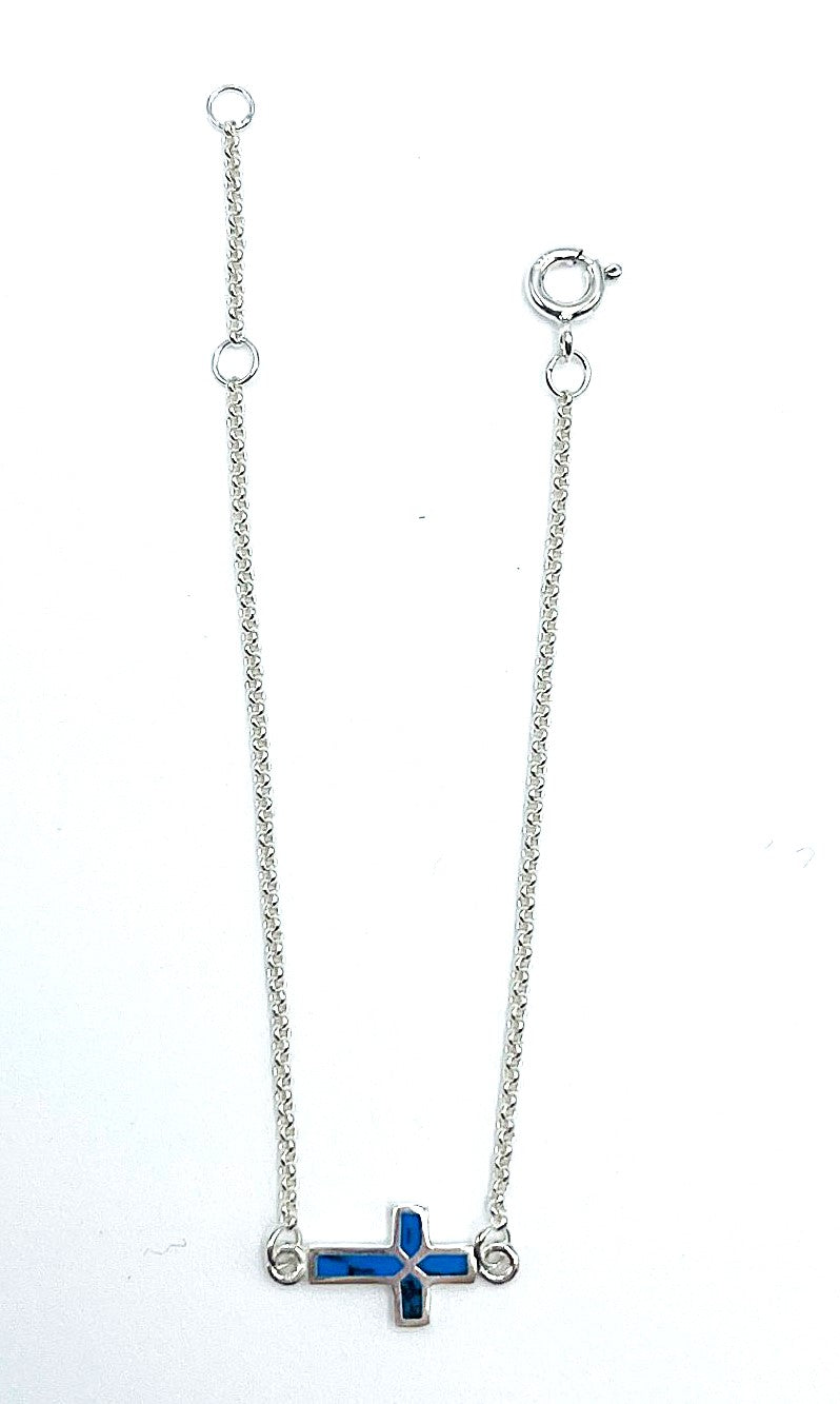 Tinos Cross Bracelet (2 Colours) - 925 Sterling Silver