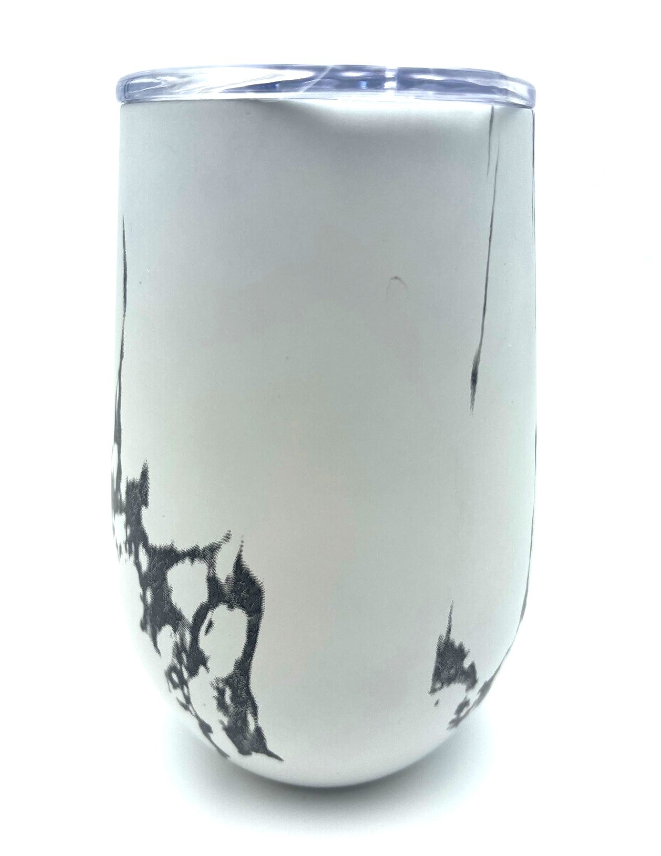 Religious Candle in Mug - Black Cross (White Marble) (J'Adore inspired)