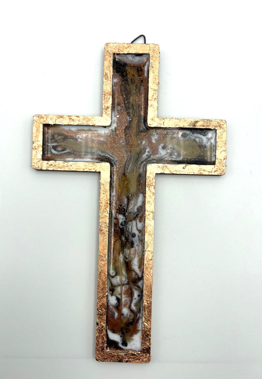 Resin Cross with Border (Various Colours)