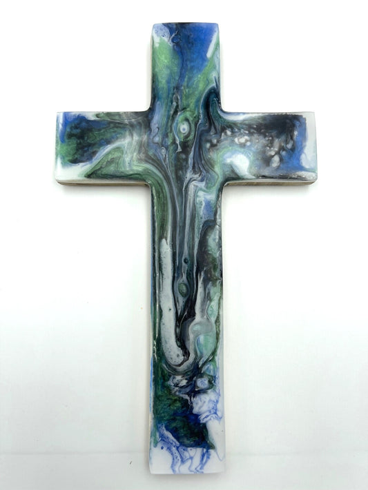 Wood Resin Cross (Various Colours)