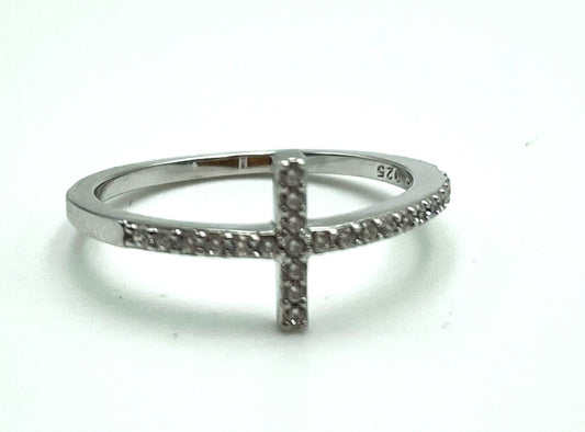 CZ Side Cross Ring