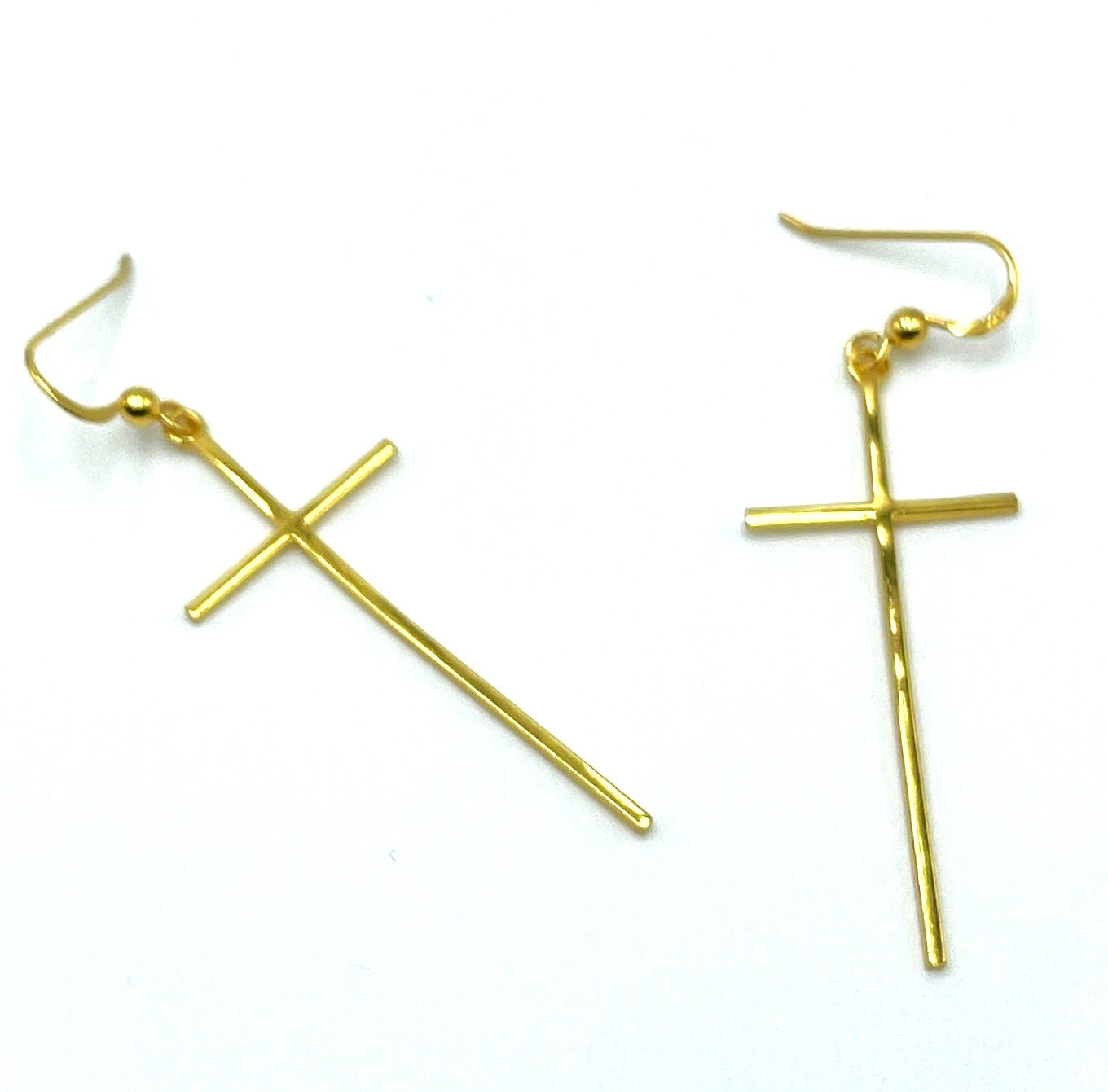 18k Gold Plated Cross Earrings