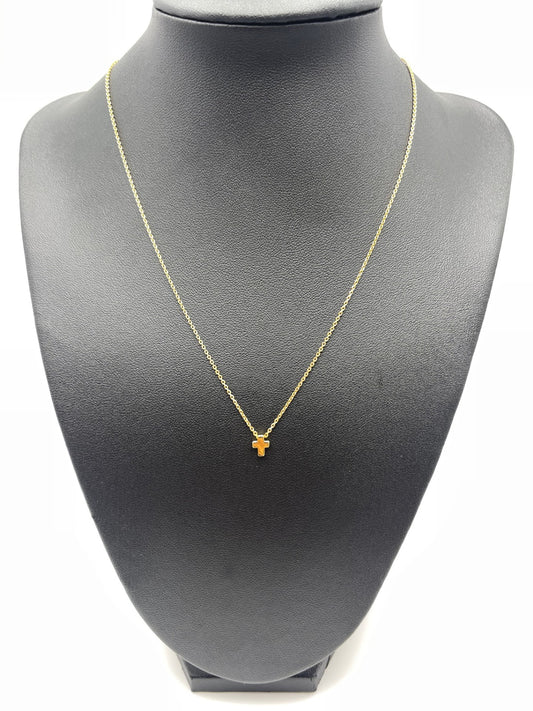 18k Gold Plated Mini Cross Necklace